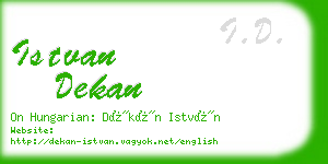 istvan dekan business card